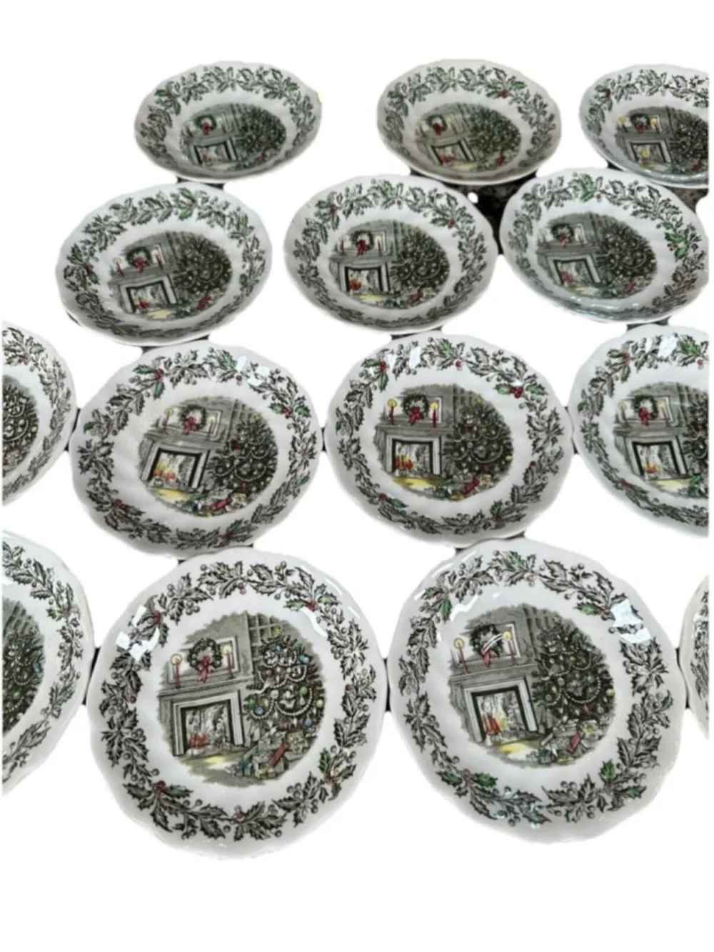 VTG Johnson Brothers England Merry Christmas Tea Cups & Saucers Etc. Set Of 20